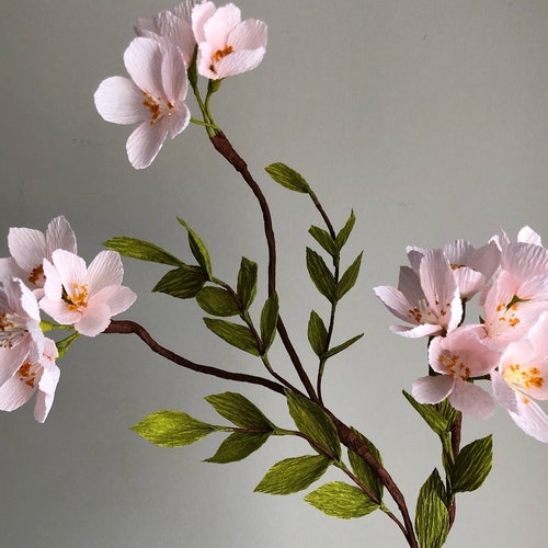 Crepe Paper Cherry Blossoms Paper Flowers for Home Decor or Etsy