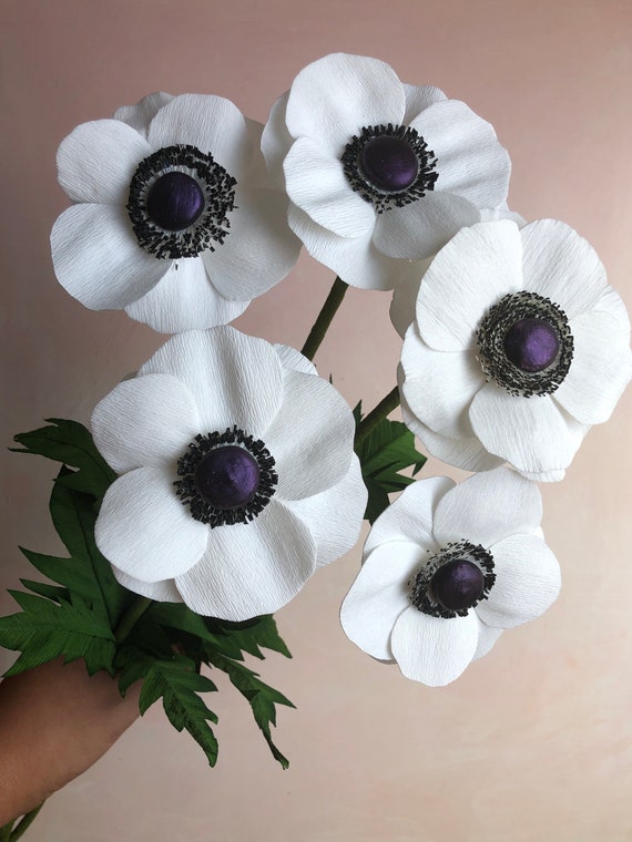 Crepe Paper Anemone Paper Flowers For Home Decor Or Etsy Crepe Paper Anemone Paper Flowers For Home Decor Or Etsy