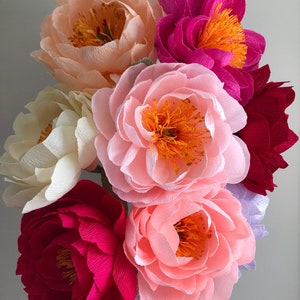 Crepe Paper Tree Peony -- Paper Flowers for Home Decor or Weddings