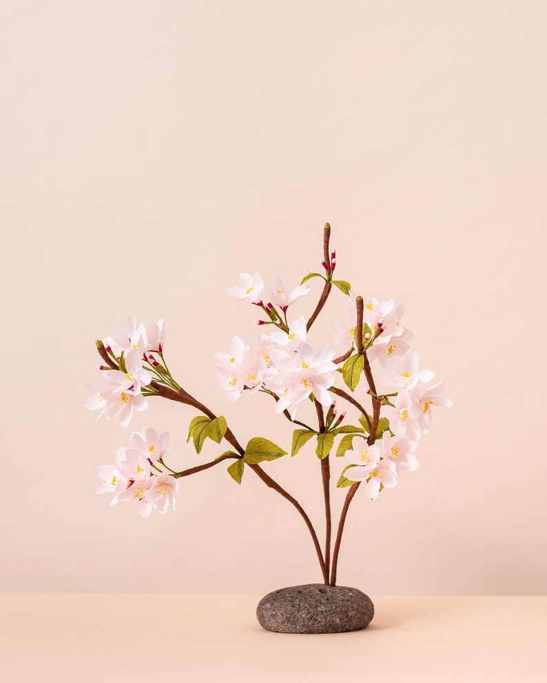 Crepe Paper Blooming Cherry Blossom Branch Paper Flowers Etsy