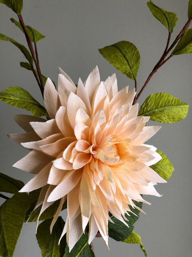 Crepe Paper Dahlia Paper Flowers for Weddings Home Decor Etsy