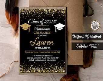 graduation party invitations etsy