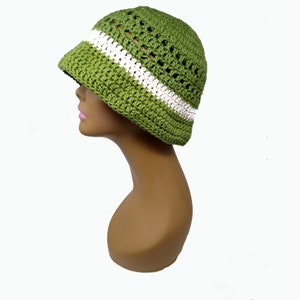 Trendy Bucket Hat, Haki Crochet Hat