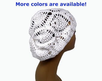 Summer Chemo Hat, Lace Hat, Summer Crochet Hat,