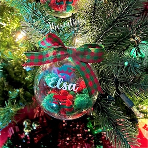 Personalized Christmas ornaments, name ornaments, Christmas gifts, Christmas monogram ornament, Glitter ornaments, personalized ornament