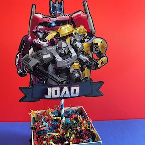 Centro de mesa de Transformers, Centro de mesa de Transformers One, Fiesta de Transformers, Decoración de fiesta de Transformers, Fiesta de cumpleaños de Transformers, Autobots