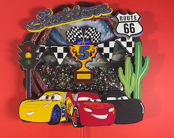 Topo de bolo Relâmpago McQueen, topo de bolo Carros, topo de bolo Carro da Pixar, topo de bolo Carro da Disney, decorações de aniversário do Relâmpago McQueen