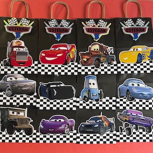 Cars Birthday Party Favor Bags, Lightning McQueen Party Theme, Cars Lightning McQueen Personalized Favor Bags, Cars Party Decorations