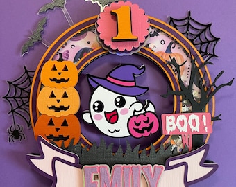 Spooky Halloween Cake Topper, Halloween Cake Topper, Spooky One Cake Topper, Spooky One Birthday Party Decor, Halloween Party Decorations