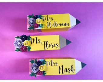 Pencil favor box, Fillable Pencil Box, Teacher appreciation gift, Teacher appreciation, Paper flower pencil box, Pencil box, Teacher gift