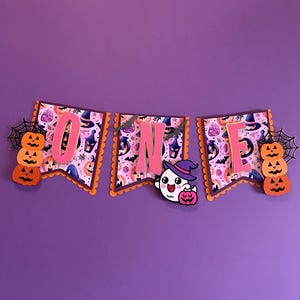 Banner de Halloween espeluznante para silla alta, Banner de Halloween para silla alta, Banner de Spooky One, Fiesta de cumpleaños de Spooky One, Decoración de fiesta de Halloween