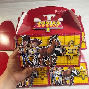 Caja de regalo de Woody, caja de Woody Gable, caja de dulces de Woody, regalos de fiesta de Woody, decoraciones de fiesta de Woody, fiesta de cumpleaños de Woody