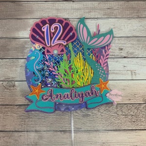 Mermaid Cake Topper, Mermaid Topper, Mermaid Birthday, Mermaid Party Supplies, Mermaid Custom Topper, Mermaid Party Decorations