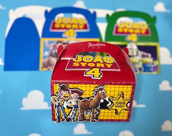 Caja de regalos de Toy Story, caja de Toy Story Gable, caja de dulces de Toy Story, regalos de fiesta de Toy Story, decoraciones de fiesta de Toy Story, cumpleaños de Toy Story