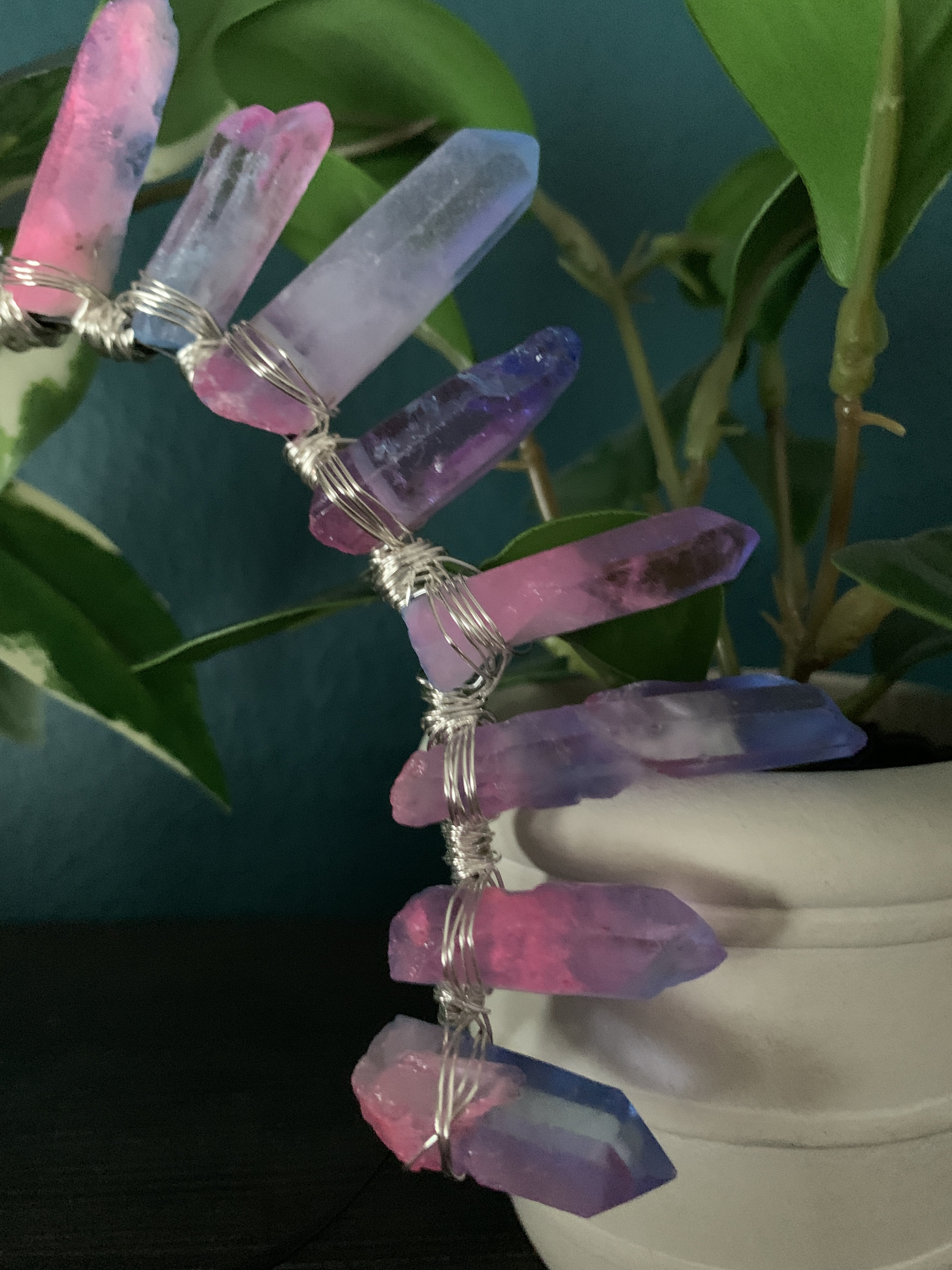 Handmade Pink Aura Crystal Crown Never got a chance to show off this custom angel aura with  main image 2