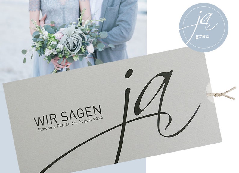 Hochzeitskarte WIR SAGEN JA Etsy