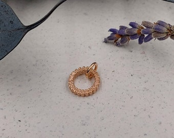 Pendant "dots / circle" silver rose gold plated