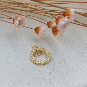 Pendant &quot;dots / circle&quot; silver yellow gold plated