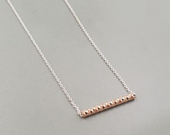 Collier geometric, Silber teilw. roségoldplattiert