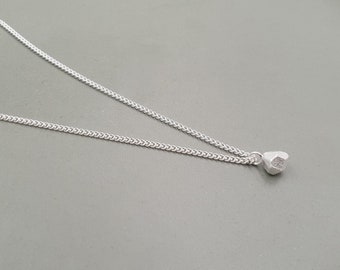 Necklace with pendant facet small, silver
