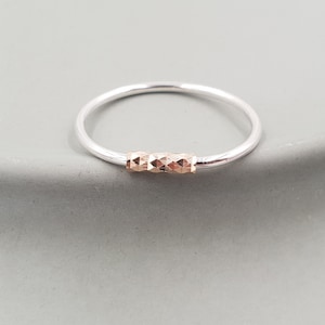 Ring geometric, Silver Partial. Roségoldplattiert image 1