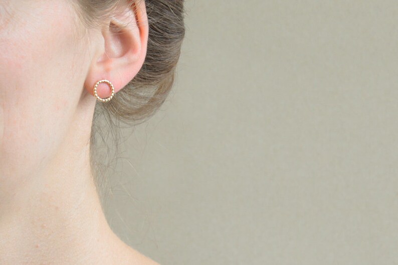 Gold plated stud earrings 'kate', 925 silver image 2