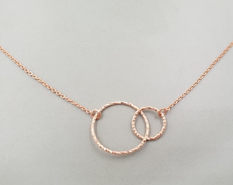 Collier geometric circle Duo Silber roségoldplattiert