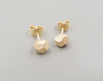 Earrings facet large, Silver Gold plated