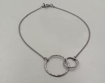 Bracelet Geometric Circle Duo Silver Black