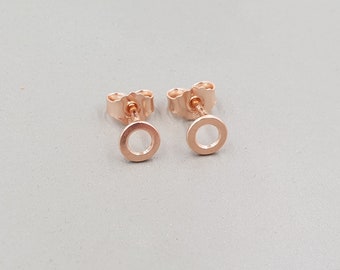 Ohrstecker ann 5 mm, Silber roségoldplattiert