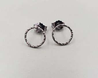 Earrings Geometric Circle Small silver black