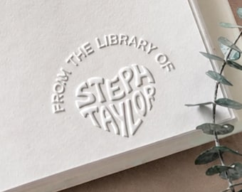 Custom Book Embosser // Book Embosser Personalized, Custom Library Embosser Stamp, From The Library Of Embosser, Book Lover Gift XO