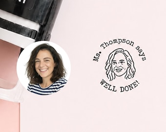 Cartoon Style Face Stamp | Personalized Portrait Grading Stamper | Teacher Appreciation Gift XO
