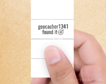 Geocaching Stamp // Small Geocache Stamp For Signing Log, One inch long, Support Emoji, TFTC Rubber Stamp XO