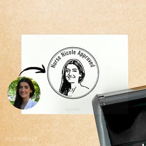 Nurse Name & Approval Stamp // Custom Portrait Stamp, Nurse Name Stamp, Self Inking Stamp Gift for Nurse, Doctor, Medical Pocket Stamp