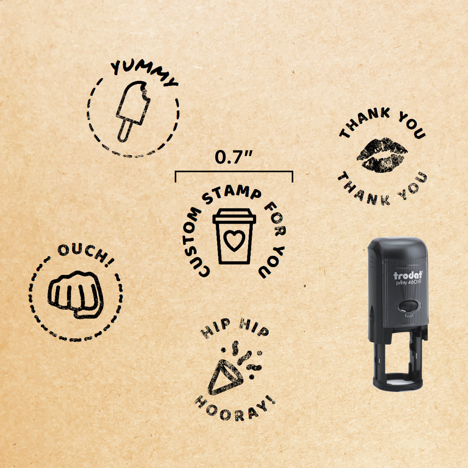 0.7 Self Inking Stamp // Small Custom Logo Stamps Small - Etsy