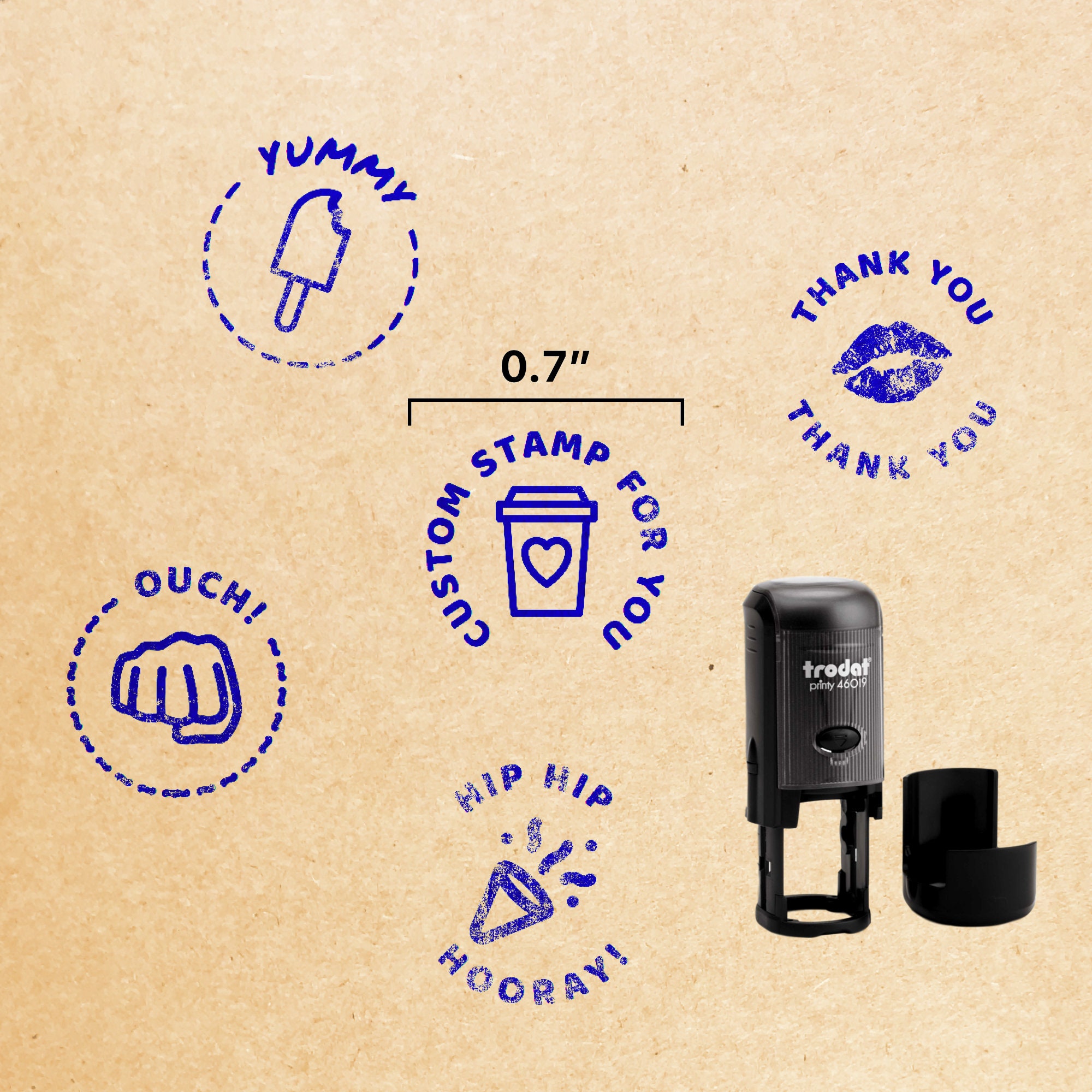 0.7 Self Inking Stamp // Small Custom Logo Stamps Small Etsy Singapore