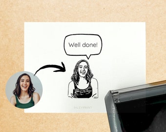 Speech Bubble Face Stamp // Face stamp that speaks to you. Thinking bubble is also available.