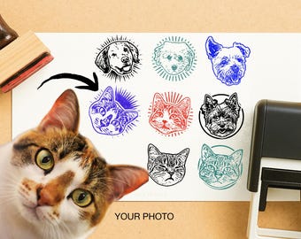 Custom Cat Face Stamp for Gift Wrap Stamp your cat's face on packages and tags XO yfou