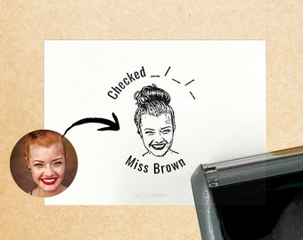Custom Teacher Face Stamp // Custom Portrait Stamps, Best Personalized & Hilarious Gifts, Teacher Appreciation Gifts, Back to School Stamps