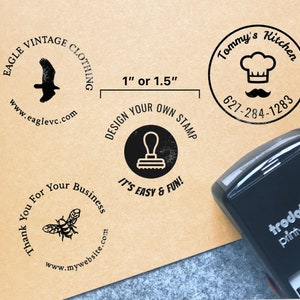 Self-Inking Stamp // 1" or 1.5" - Ideal for rapid stamping - Fit square or circular custom artwork - Design with our stamp template