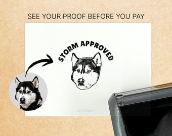 Custom Pet Stamp with Head Cutout // Dog/Cat Portrait Stamp from Photo, Best Personalized Gifts for Pet Lover,Dog Mom/Dad, Pet Memorial Gift