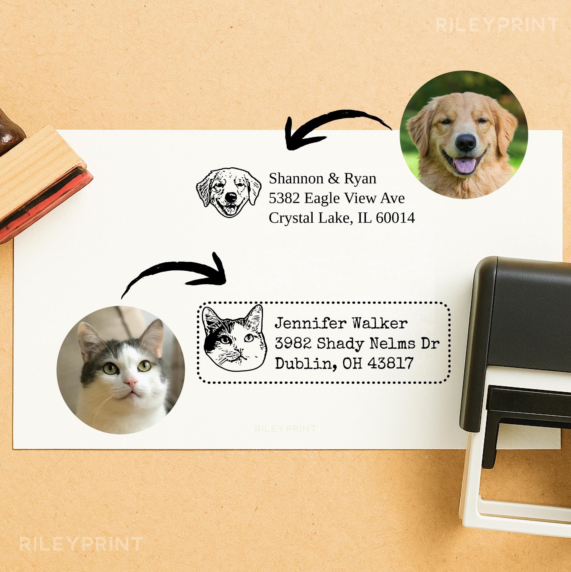Personalized Pet Return Address Stamp // Vet Tech Gift, Family Address ...