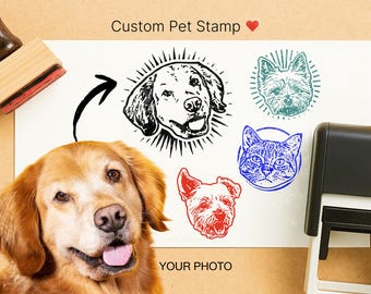 Custom Dog Stamp from Photo | Personalized Dog Face Stamp, Dog Portrait Stamp, Self Inking or Wooden, Dog Mom Gift, Pet Keepsake Stamp XO