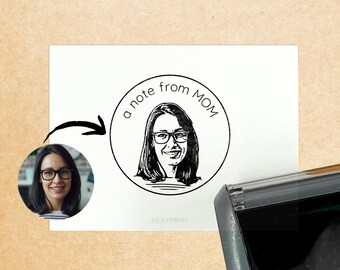 Personalized Portrait Stamp: Custom Mom Message, Funny Unique Grandma Gift // Personalized Mothers Day Gift, Notes from Mom/Parents