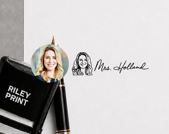 Personalized Signature Face Stamp – Custom Calligraphy Name Stamp, Self Inking Handwriting Signature Stamp XO