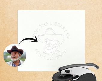 Personalized Face Embosser // Embossing Seal With Your Face, Library Book Embosser, Embossing Stamp, Custom Book Accessory, Thoughtful Gift