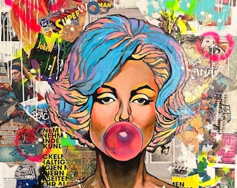 Marilyn Monroe POP ART Painting Original from Artist 70x70 cm
