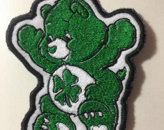 Green Care Bear Embroidered patch 4 in square Free Shipping