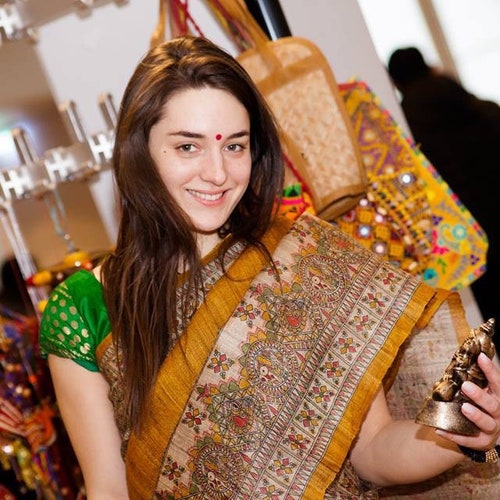 Indian Saree – tussar silk saree Madhubani paintings shops design